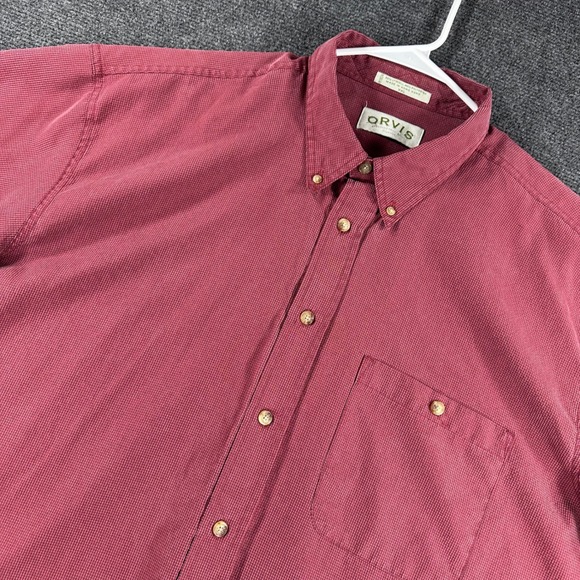 Orvis Other - Orvis Button Down Shirt Mens XXL 2XL Red Micro Check Short Sleeve Casual Pocket